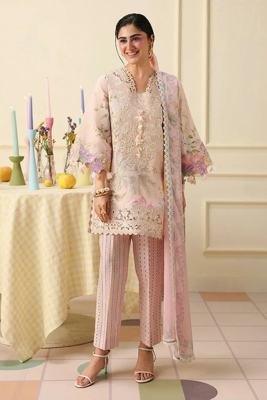 Mushq - Soleil Hemline Prints - 11-Berry Creme - Unstitched