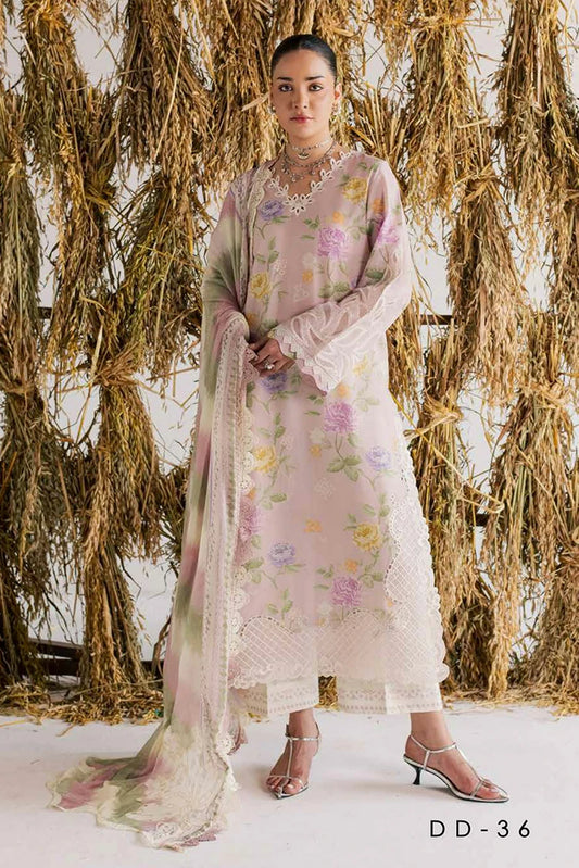 Nureh - Daily Delights Embroidered And Printed Lawn Collection Vol 2 - DD-36 - Unstitched