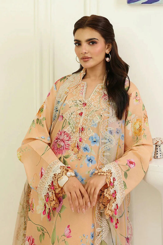 Roheenaz - Petals In Prints - 02-Magnolia Mist - Unstitched