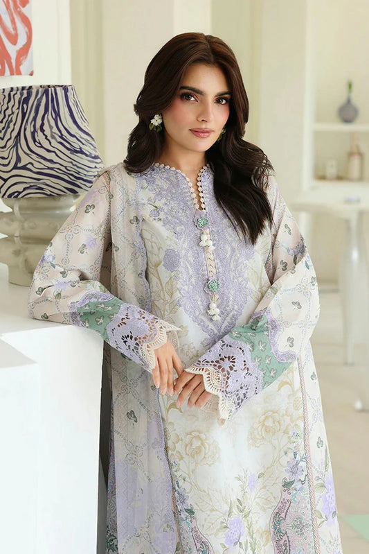 Roheenaz - Petals In Prints - 08-White Camellia - Unstitched