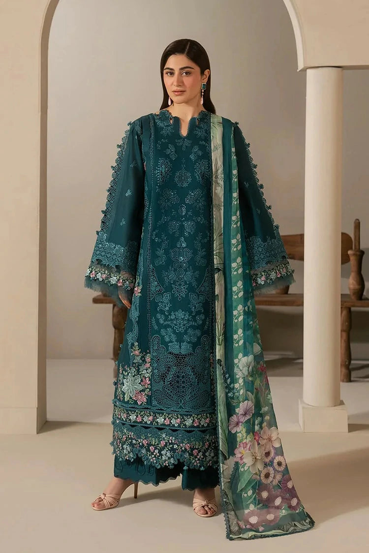 Elaf - E Craft Chikankari With Chiffon Dupatta - EHC-2A MOSS - Unstitched