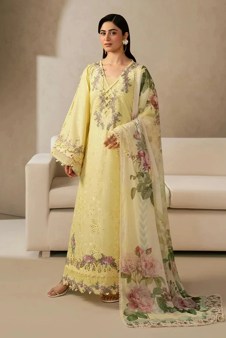 Elaf - E Craft Chikankari With Chiffon Dupatta - EHC-3A SUNSTONE - Unstitched