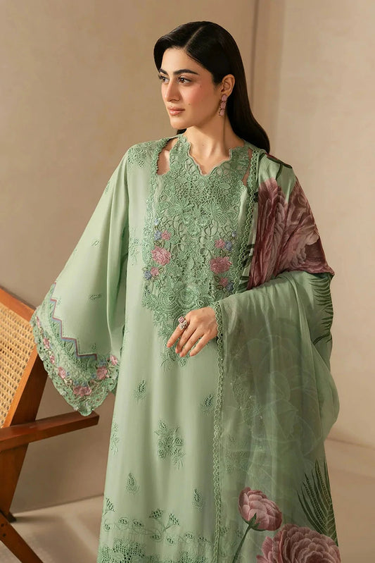 Elaf - E Craft Chikankari With Chiffon Dupatta - EHC-4B ALOE - Unstitched