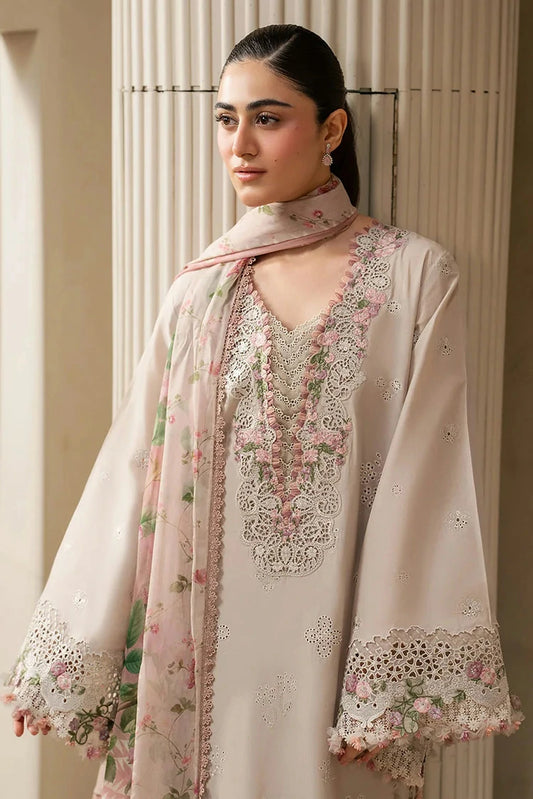 Elaf - E Craft Chikankari With Chiffon Dupatta - EHC-6B CLAY - Unstitched