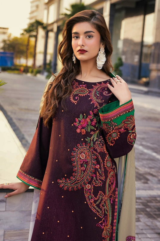 Charizma - Poshima Embroidered Peach Leather Collection Vol 4 - PSW5-27 - Unstitched