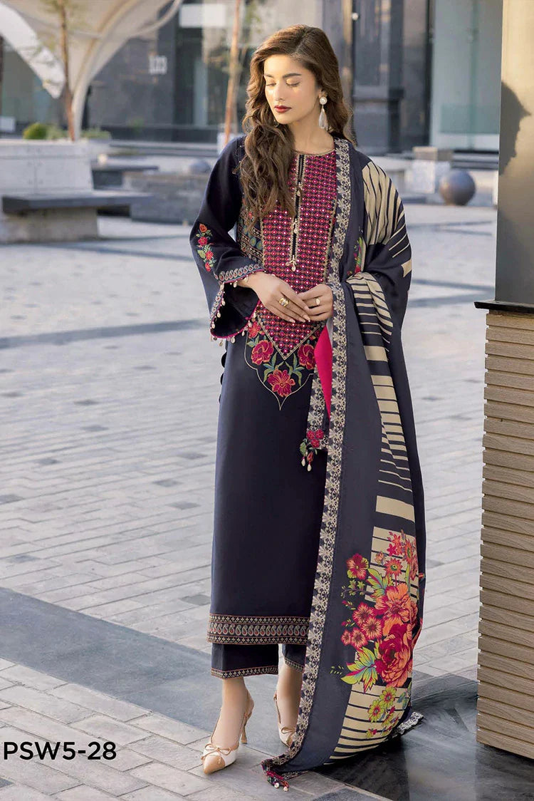 Charizma - Poshima Embroidered Peach Leather Collection Vol 4 - PSW5-28 - Unstitched