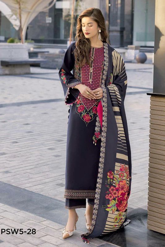 Charizma - Poshima Embroidered Peach Leather Collection Vol 4 - PSW5-28 - Unstitched