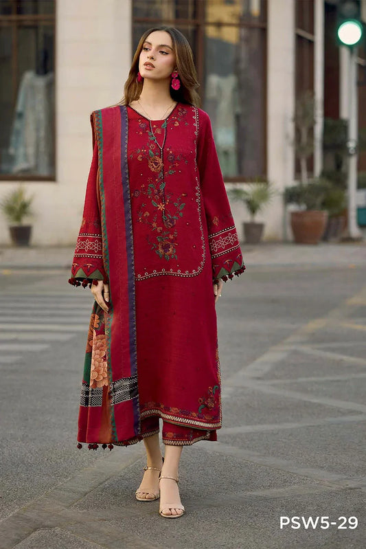 Charizma - Poshima Embroidered Peach Leather Collection Vol 4 - PSW5-29 - Unstitched