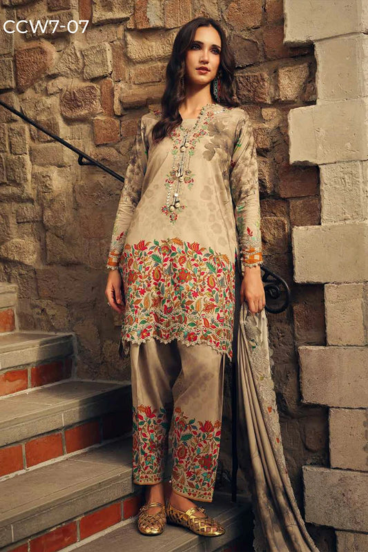 Charizma - Combination Embroidered Linen Collection Vol 1 - CCW7-07 - Unstitched