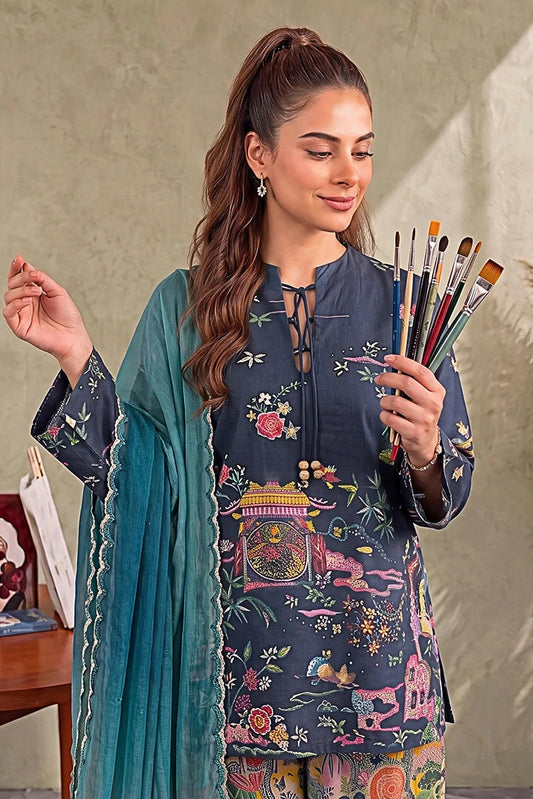 Asifa & Nabeel - Cambric Printed - Kiana (CU26-03) - Unstitched