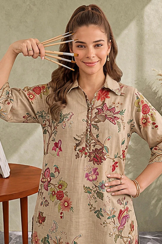 Asifa & Nabeel - Cambric Printed - Mocca (CU26-04) - Unstitched