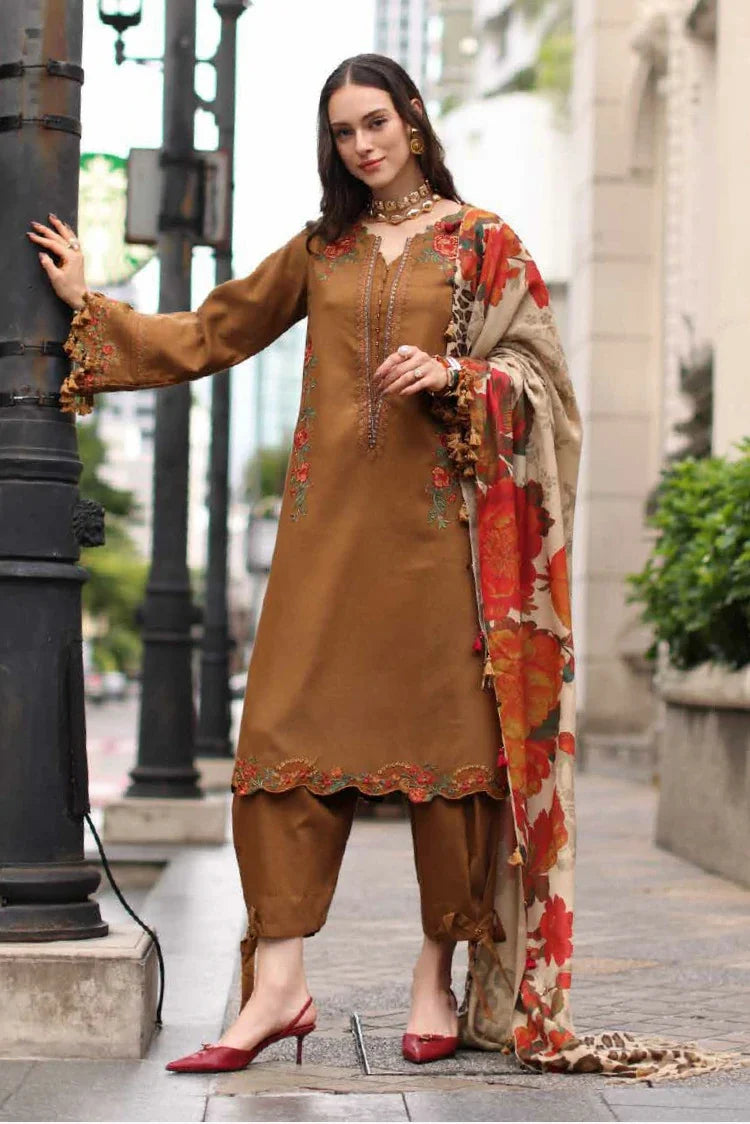 Charizma - Poshima Embroidered Peach Leather Collection Vol 1 - PSW6-02 - Unstitched