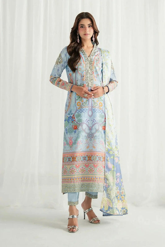 Gulaal - Aira Printed Silk - GS-10-Misty - Unstitched