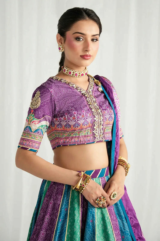 Gulaal - Aira Printed Silk - GS-14-Mosaic Muse - Unstitched