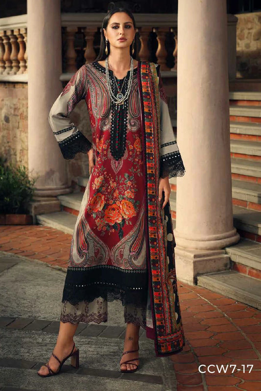 Charizma - Combination Embroidered Linen Collection Vol 2 - CCW7-17 - Unstitched