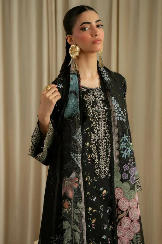 Aabyaan - Print Luxe Linen - AK-02-NOELLE - Unstitched