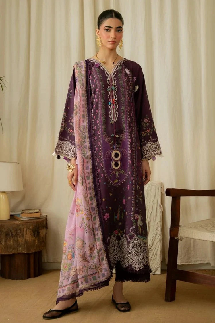 Aabyaan - Print Luxe Linen - AK-05-AMELINE - Unstitched