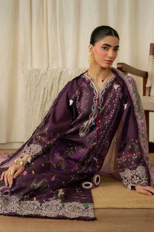 Aabyaan - Print Luxe Linen - AK-05-AMELINE - Unstitched