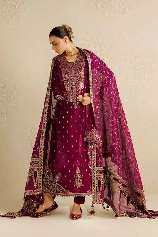 Jazmin - Chandni Luxury Velvet Formals - CVF26-D12 - Unstitched