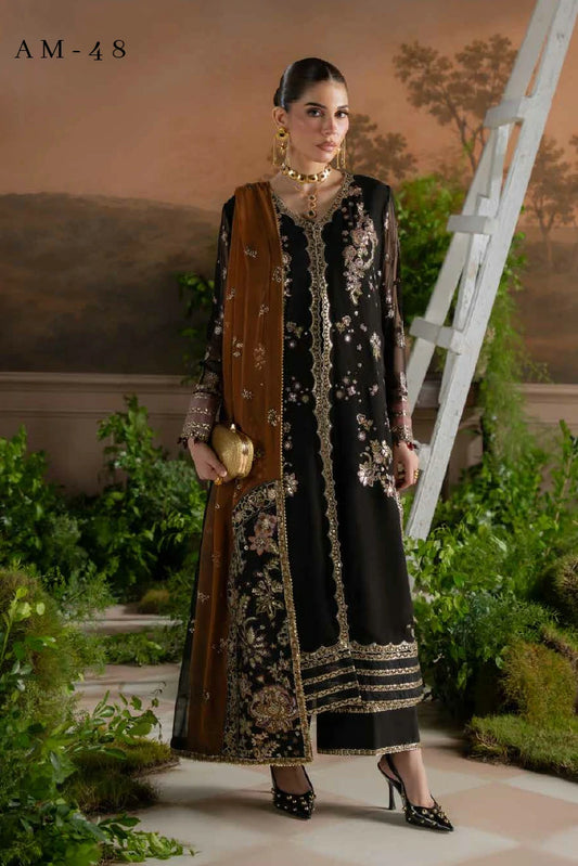Nureh - Amaya Luxury Embroidered Chiffon Collection Vol 3 - AM-48 - Unstitched