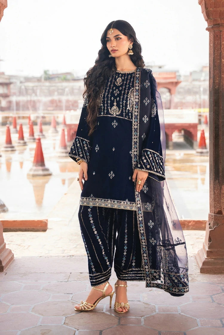 Xenia - Mor Velvet Collection - D-02-UHAAN - Unstitched