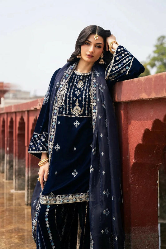 Xenia - Mor Velvet Collection - D-02-UHAAN - Unstitched