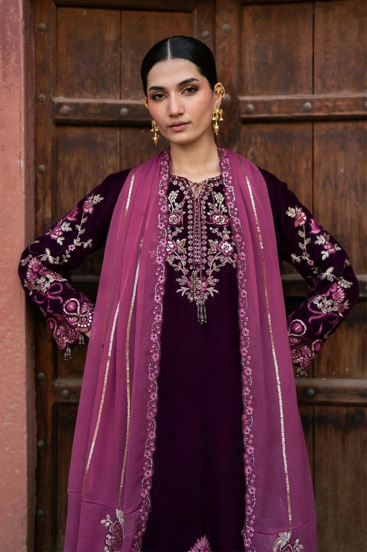 Xenia - Mor Velvet Collection - D-04-UBRUD - Unstitched