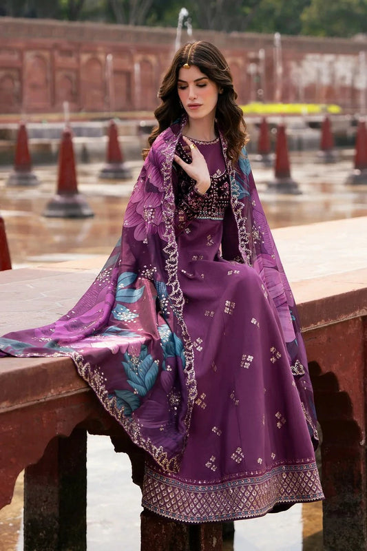 Xenia - Mor Velvet Collection - D-07-ZIVAR - Unstitched