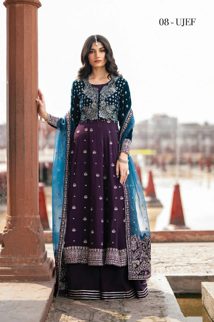 Xenia - Mor Velvet Collection - D-08-UJEF - Unstitched