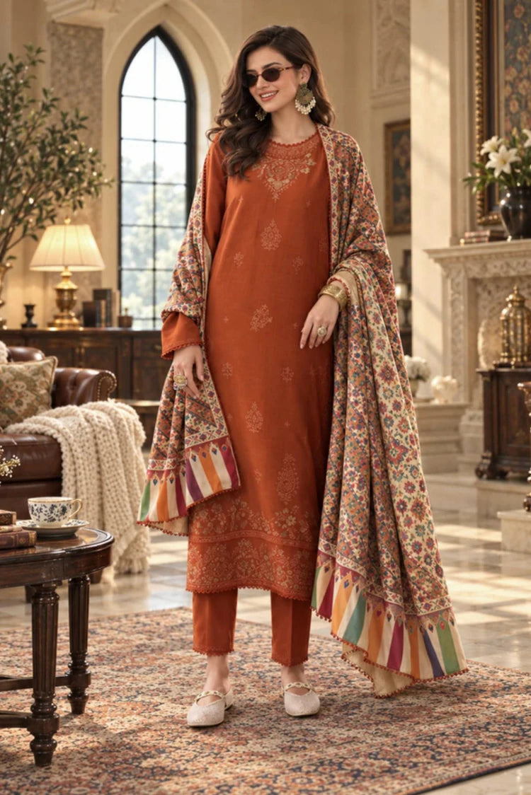 Noor by Saadia Asad - Noor Winter Embroidered Prinkhaas - Design-10B - Unstitched