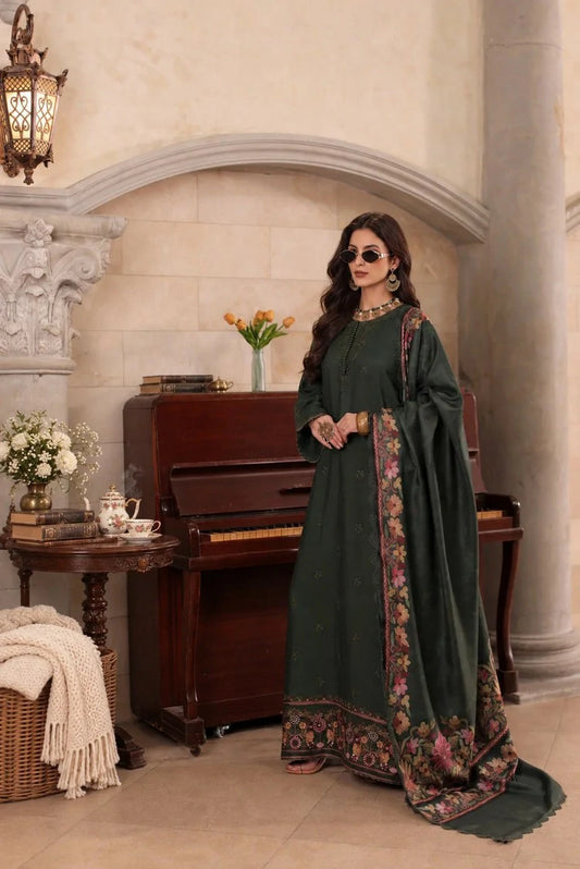 Noor by Saadia Asad - Noor Winter Embroidered Prinkhaas - Design-2B - Unstitched