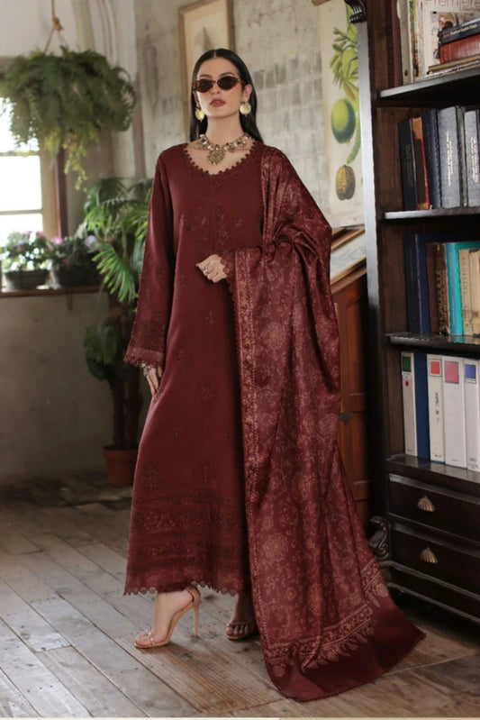 Noor by Saadia Asad - Noor Winter Embroidered Prinkhaas - Design-3B - Unstitched