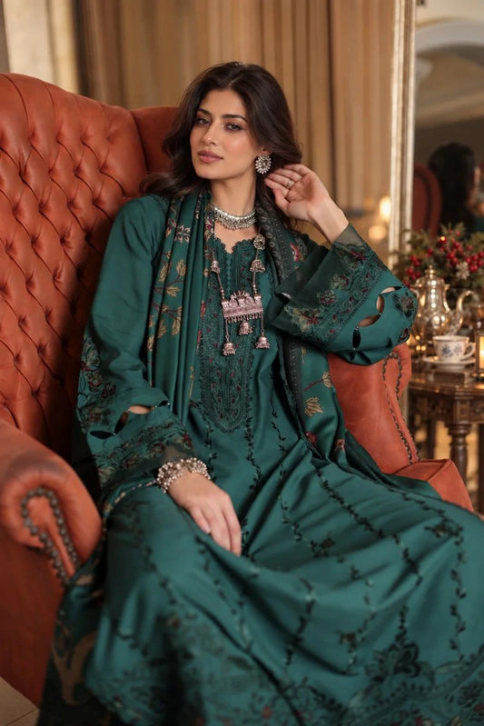Noor by Saadia Asad - Noor Winter Embroidered Prinkhaas - Design-5B - Unstitched