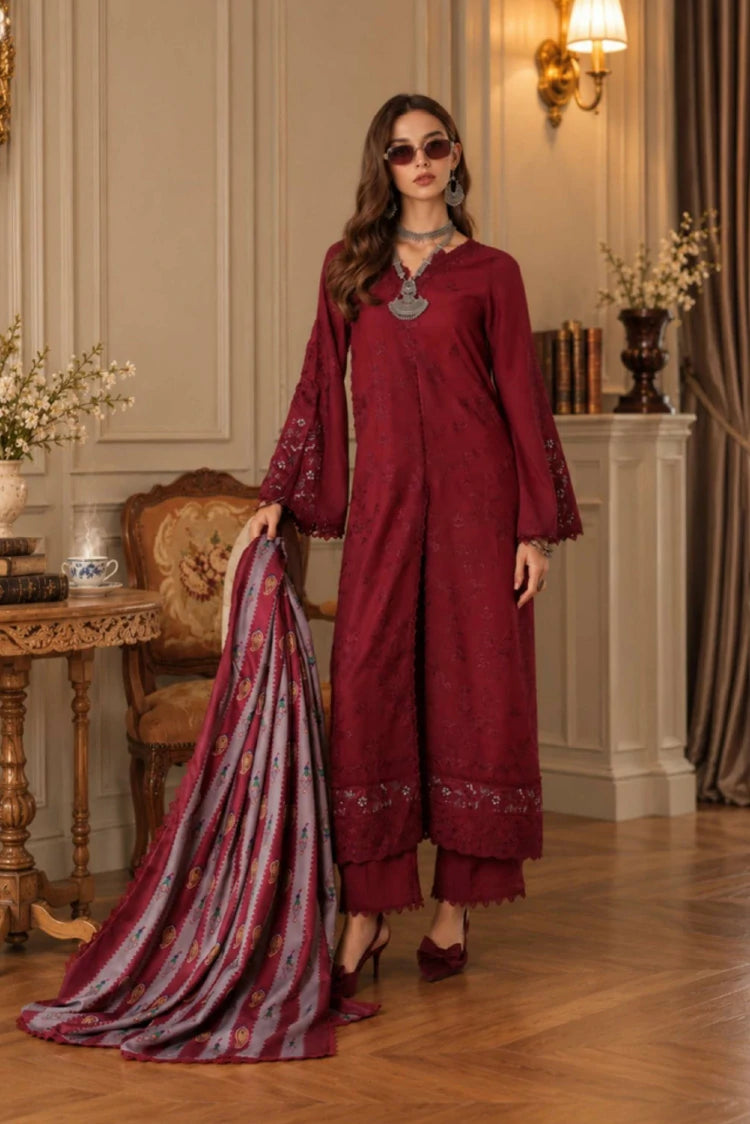 Noor by Saadia Asad - Noor Winter Embroidered Prinkhaas - Design-6A - Unstitched