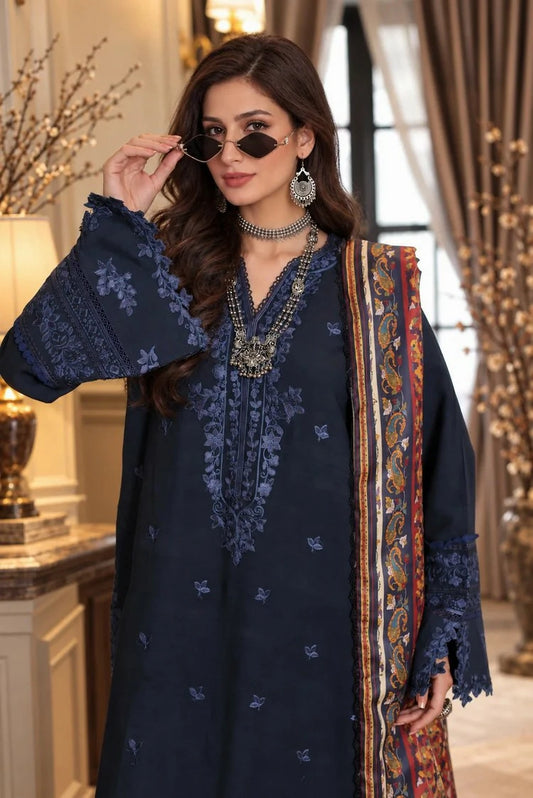 Noor by Saadia Asad - Noor Winter Embroidered Prinkhaas - Design-7A - Unstitched