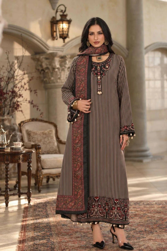 Noor by Saadia Asad - Noor Winter Embroidered Prinkhaas - Design-9A - Unstitched