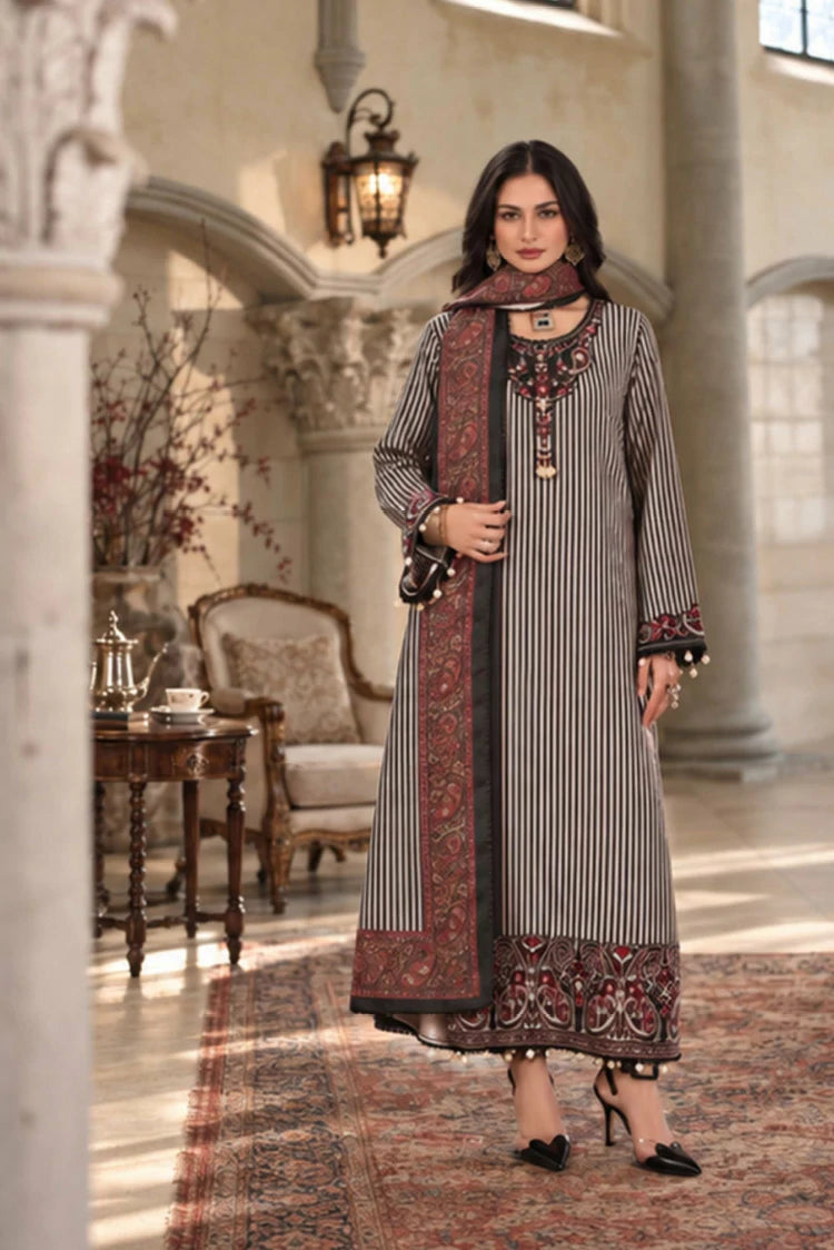 Noor by Saadia Asad - Noor Winter Embroidered Prinkhaas - Design-9B - Unstitched