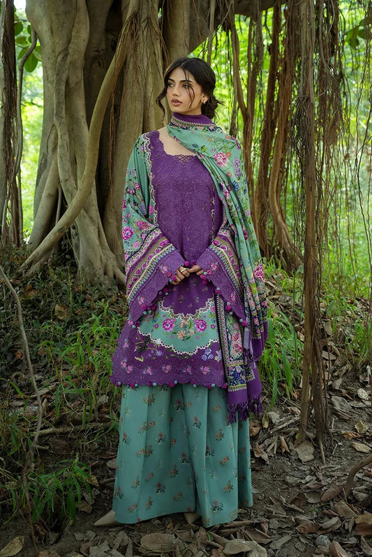 Elaf - Wilderness Pashmina Shawl Edit - EWR-6A HEATHER - Unstitched