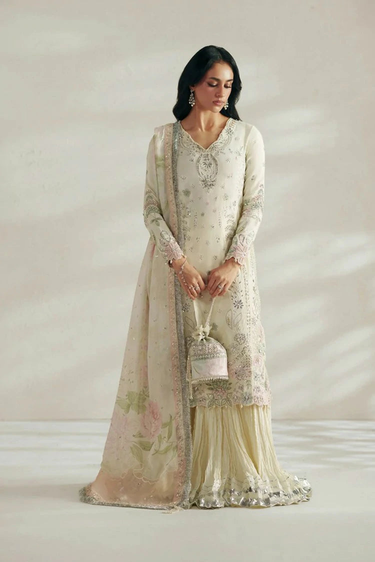 Vera - Wedding Festive Collection - 03-Chand Ivory Shirt Set - Unstitched
