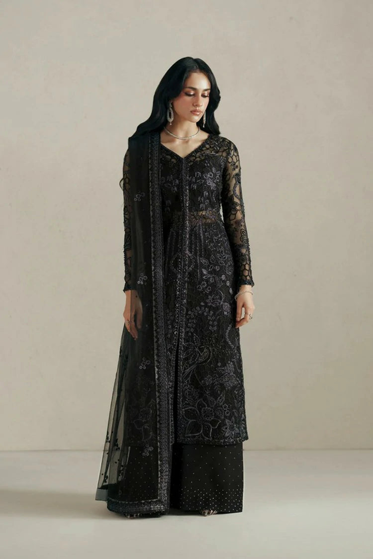Vera - Wedding Festive Collection - 04-Muse Black Shirt Set - Unstitched