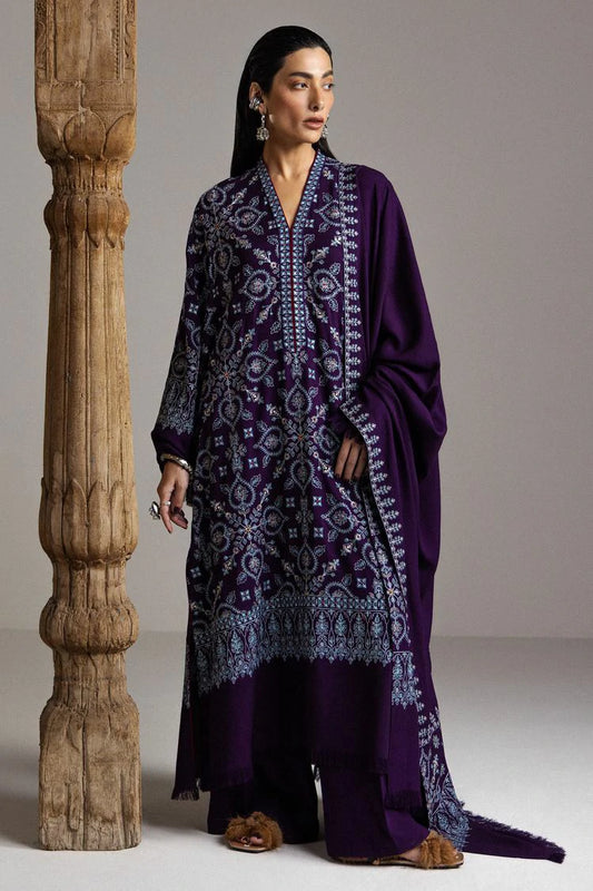 Zara Shahjahan - Sarab Winter Collection - 10-BANAFSHA - Unstitched