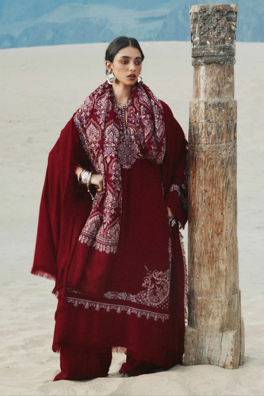 Zara Shahjahan - Sarab Winter Collection - 07-QIRMIZ - Unstitched