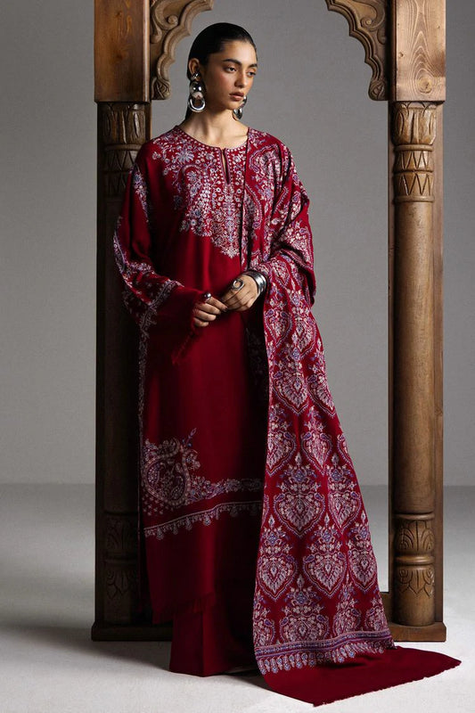 Zara Shahjahan - Sarab Winter Collection - 07-QIRMIZ - Unstitched