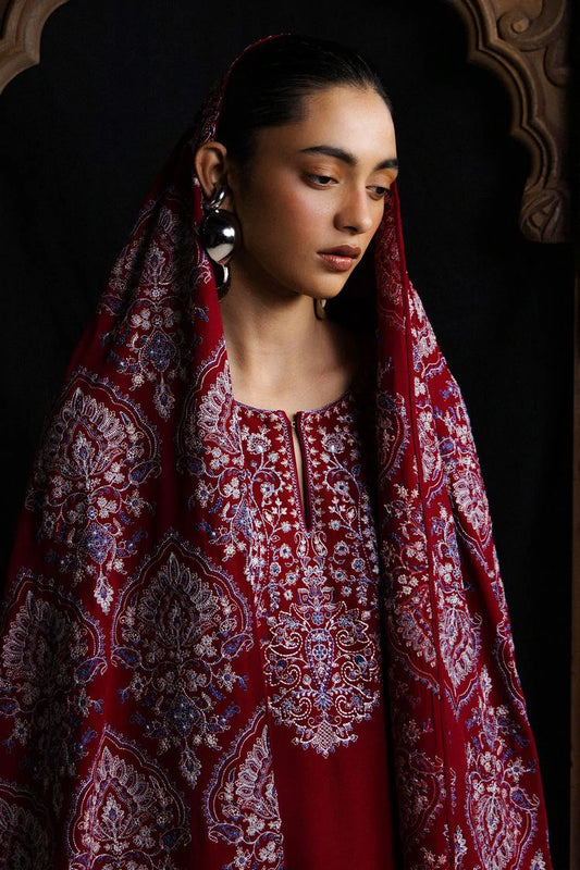 Zara Shahjahan - Sarab Winter Collection - 07-QIRMIZ - Unstitched
