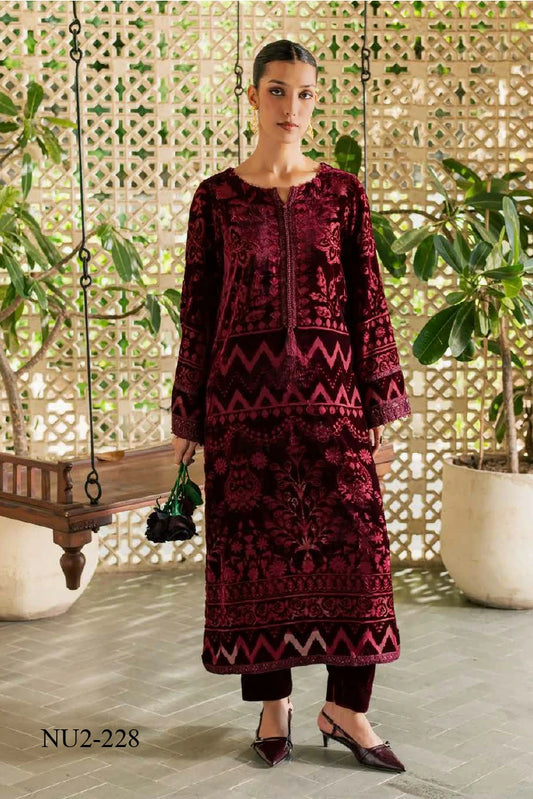 Nureh - Ballerina Embellished Velvet Palachi Collection Vol 1 - NU2-228 - Unstitched