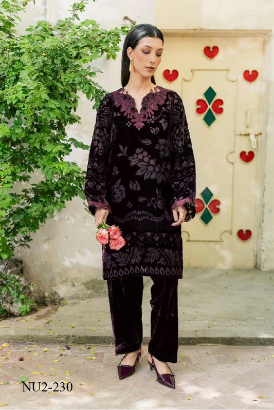 Nureh - Ballerina Embellished Velvet Palachi Collection Vol 1 - NU2-230 - Unstitched