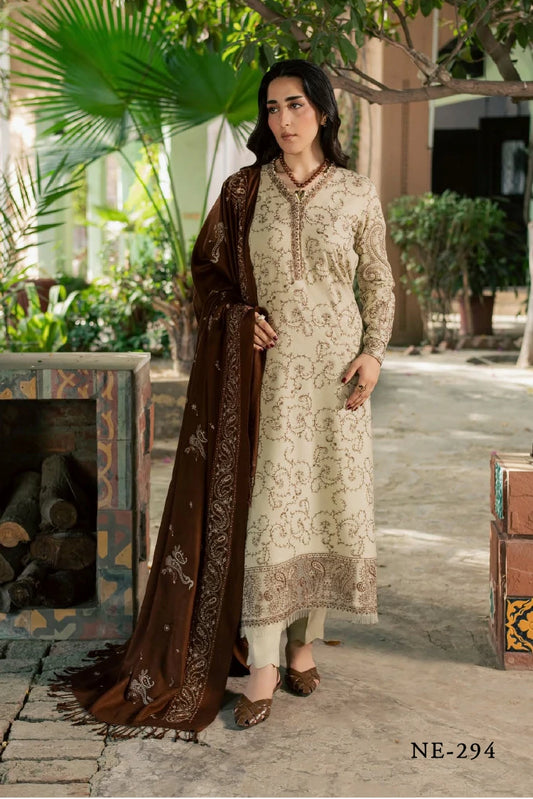 Nureh - Exclusive Embroidered Peach Leather Collection Vol 4 - NE-294 - Unstitched