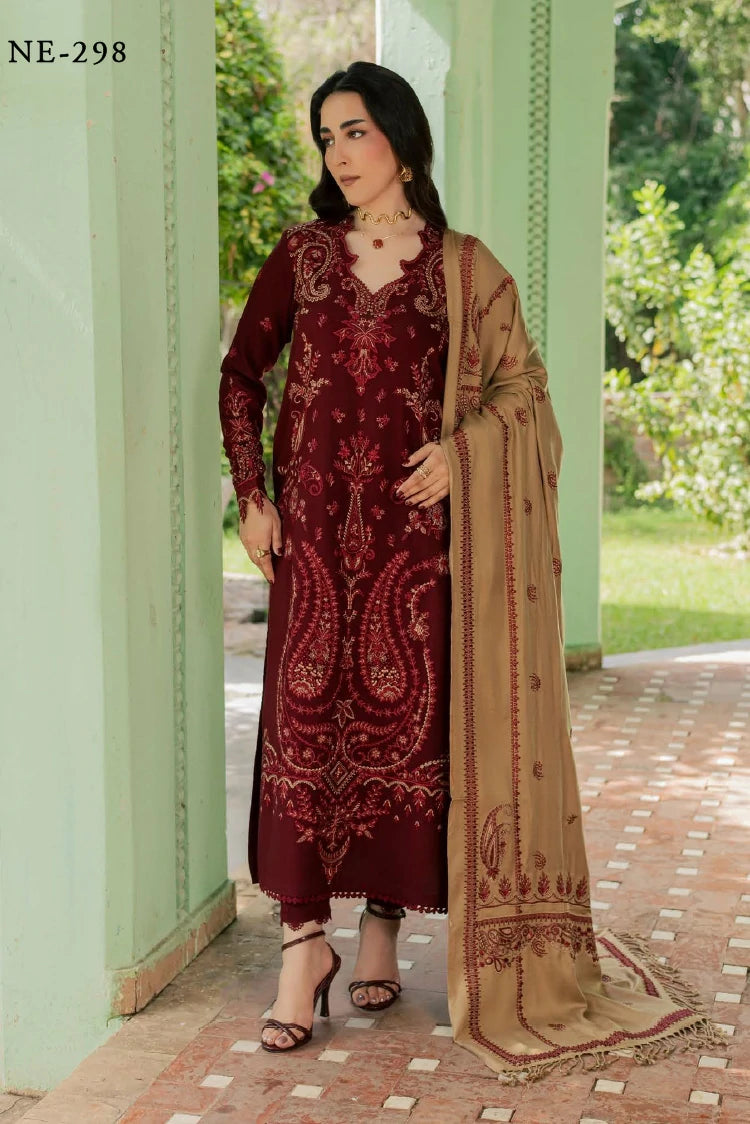 Nureh - Exclusive Embroidered Peach Leather Collection Vol 4 - NE-298 - Unstitched