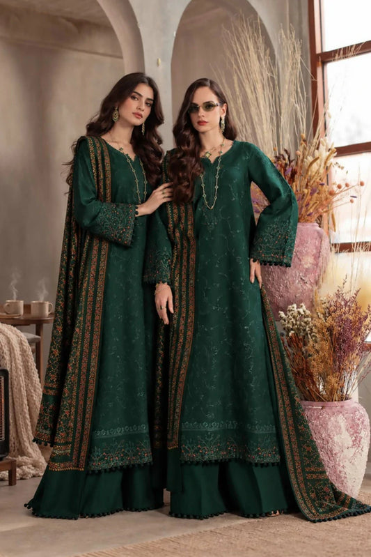 Noor by Saadia Asad - Noor Winter Embroidered Pashmina Shawl Collection - Design 04 - Unstitched