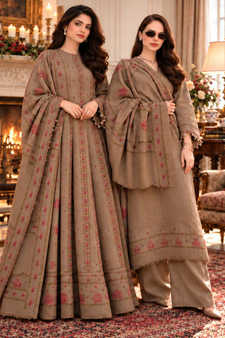 Noor by Saadia Asad - Noor Winter Embroidered Pashmina Shawl Collection - Design 07 - Unstitched